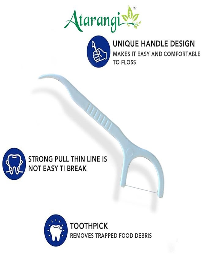 ATARANGI 3-in-1 Dental Floss & Toothpick Picks | Floss + Tongue Cleaner + Toothpick in One | 50-Piece Oral Care Set for Cleaner Teeth, Fresh Breath & Healthy Gums - Image 2